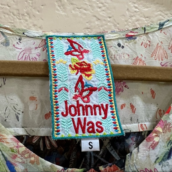 Johnny Was Womens Cupra Rayon Short Sleeve Blouse Sz S Boho Fairy Cottagecore - Picture 2 of 9